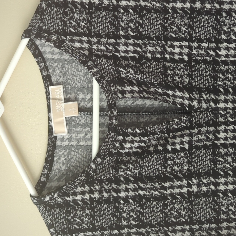 Michael Michael Kors Houndstooth Key Hole Opening Long Sleeve Dress SMALL - Picture 5 of 16